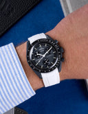 Curved Vertech Rubber Strap - White - OM Luxury